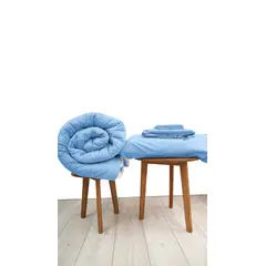 COBITEX HOME - Sábanas + Edredón con corderito 1.5 plazas Azul Cielo Cobitex 100% algodón