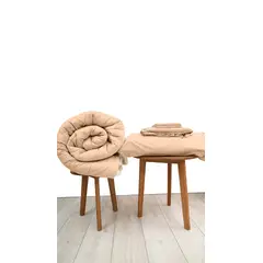 COBITEX HOME - Sábanas + Edredón con corderito Queen Beige Cobitex 100 algodón