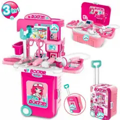 GENERICO - Set Doctor 3 en 1 maleta para niños ROSADO