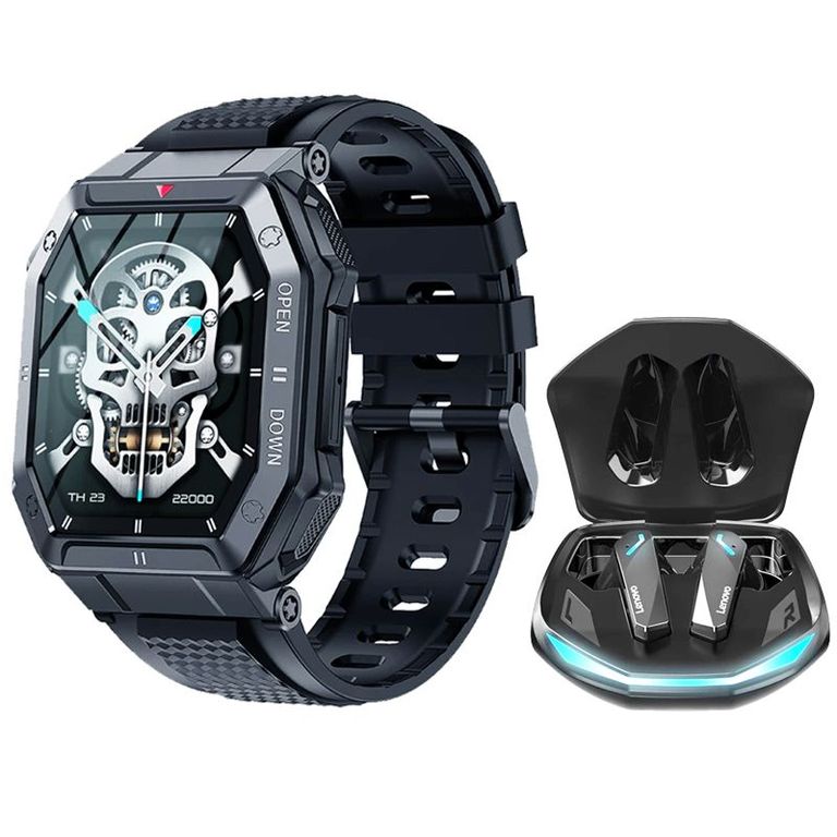 GM2 PRO De Audífonos tws y Toumi GT3 Reloj inteligente-Negro