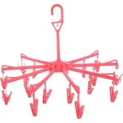 GENERICO - Colgador de ropa organizador de 16 ganchos tendedero ROSADO