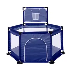 BUYPAL - Corral Bebé Con Canasta Básquet Azul