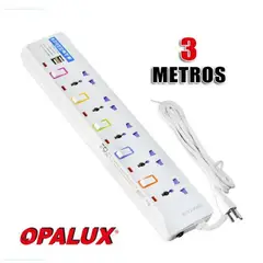 OPALUX - Supresor de Picos 5 Salidas + 2 Puertos USB OP-105USB
