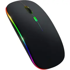 GENERICO - Mouse Recargable Bluetooth Inalámbrico Led Slim 24ghz Rgb
