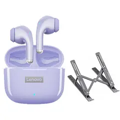 LENOVO - Audífonos LP40 Pro De Tws-Morado y Soporte plegable de elevación
