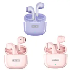 LENOVO - Set 3 De Audífonos LP40 Pro Tws Bluetooth 5.1-2Rosa y 1Morado