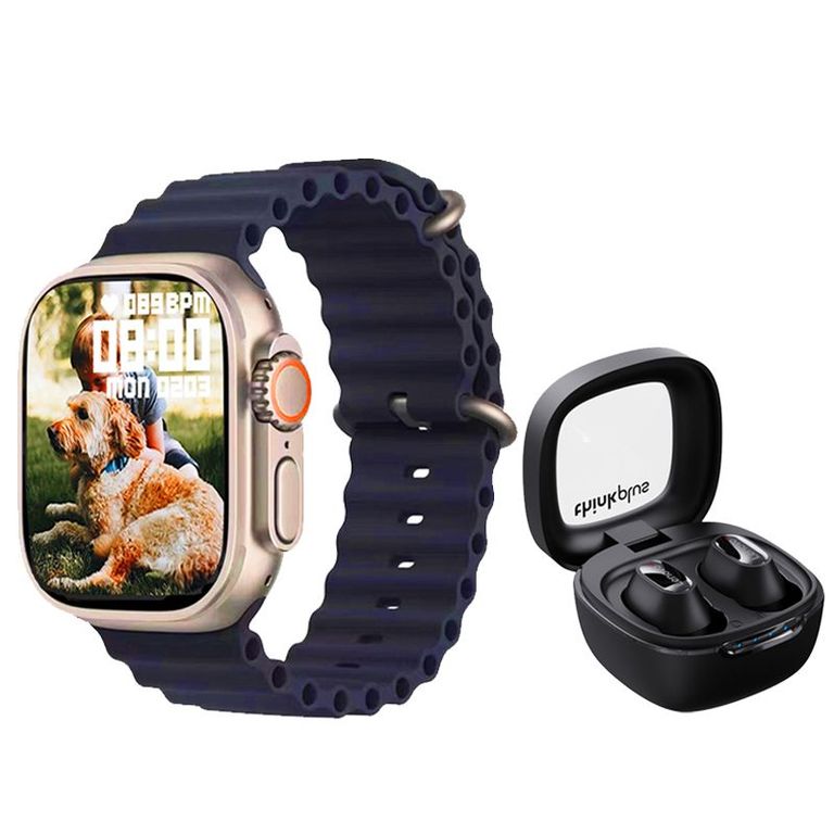 Audífonos XT62 De Tws y Toumi watch Reloj inteligente-Negro