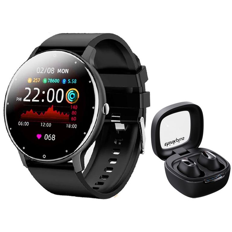Audífonos XT62 De Tws y Toumi Fit 2 watch-Negro