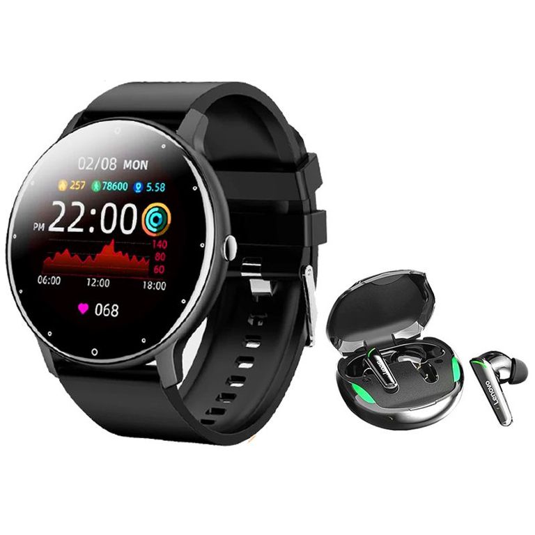 Audífonos XT92 Tws y Toumi Fit 2 watch Reloj inteligente-Negro