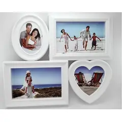 GENERICO - Portafotos cuadro para 4 fotos - blanco