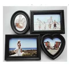 GENERICO - Portafotos cuadro para 4 fotos - NEGRO