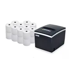 JPSYSTEMS - Impresora ticketera térmica ticket 80mm USB LAN + 20 rollos 80x80mm