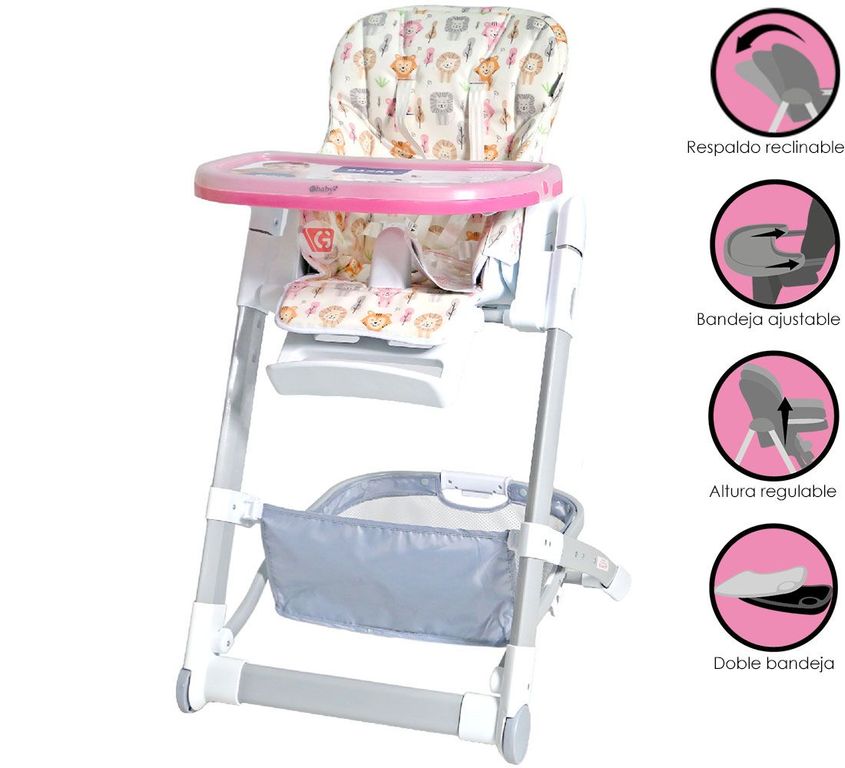 Silla de Comer Regulable CAMI 620-1 Rosado