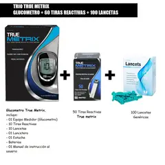 GENERICO - TRIO TRUE METRIX - GLUCOMETRO, 60 TIRAS Y 100 LANCETAS