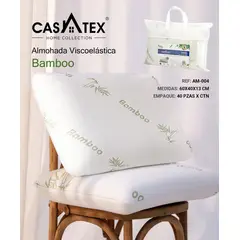 CASATEX - Almohada Viscoelástica CERVICAL BAMBU 60cm x 40cm 13cm.