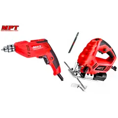 GENERICO - COMBO TALADRO ELÉCTRICO 400W SIERRA CALADORA 550W MPT TOOLS