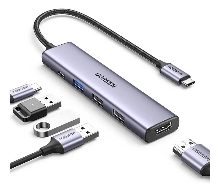 Adaptador USB C HDMI 4K Card Reader 5 EN 1 HUB USB 3.0 Otg