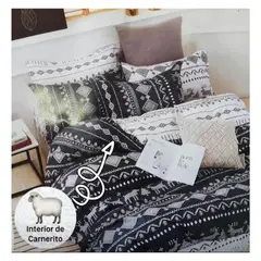 GENERICO - Edredón Acolchado de 5 Piezas 100% Algodón 2 Plazas