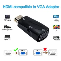 GENERICO - Convertidor De Cable Hdmi A Vga Adaptador Macho A Hembra HD 1080P