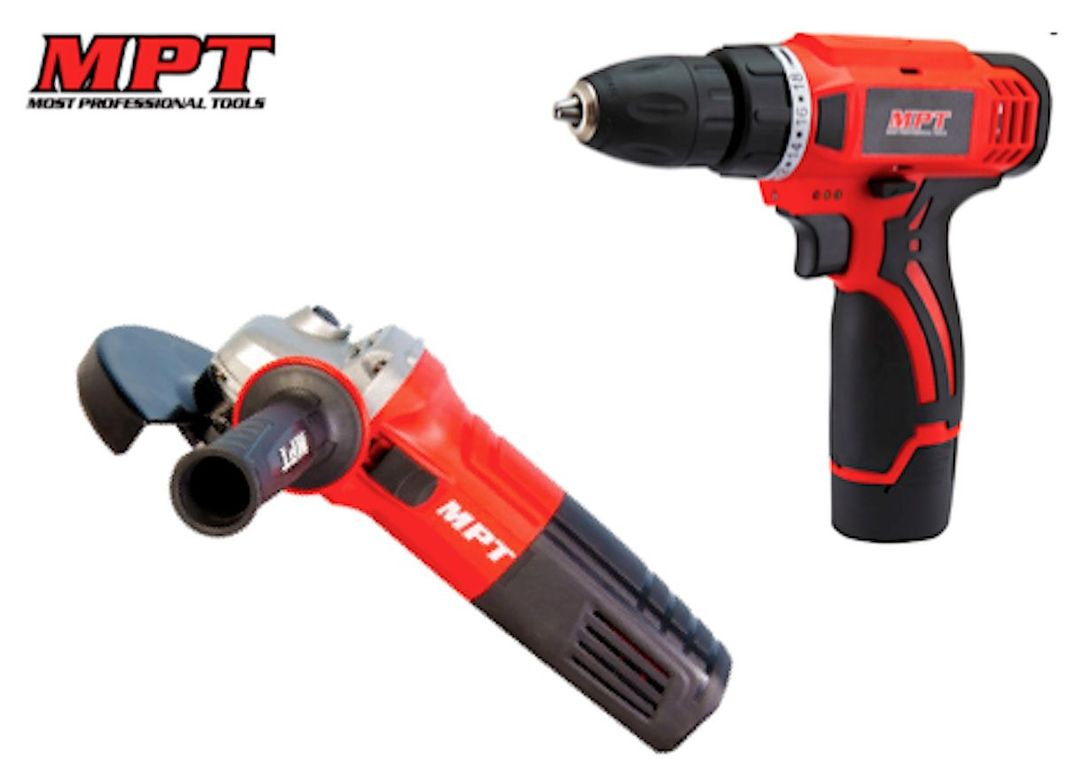 COMBO TALADRO INALÁMBRICO 12V AMOLADORA ELÉCTRICA 680W MPT TOOLS