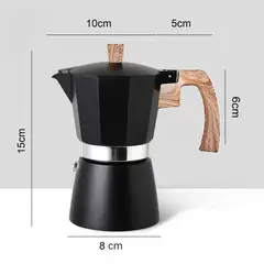 GENERICO - Cafetera italiana 3 tz Negro 160 ml