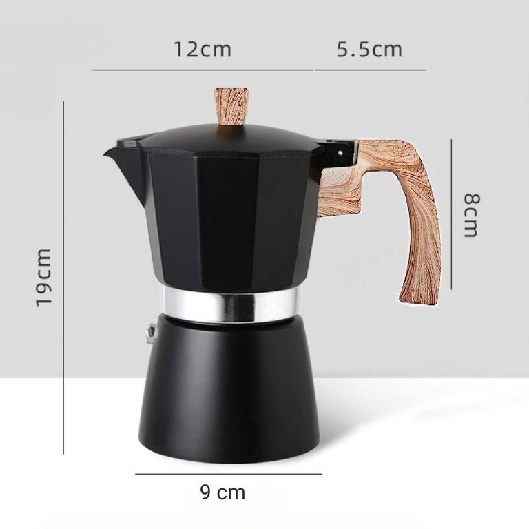 Cafetera italiana 6 tz Negro 270 ml