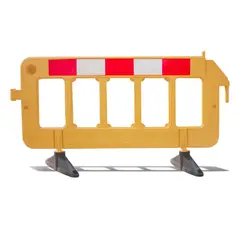 QRUBBER - Barrera de tráfico HDPE 2mt x 1mt x 5cm Amarillo