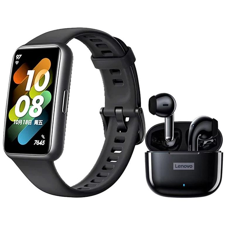 Band 7 De Reloj Pulsera inteligente y Audífonos Lenovo LP40 Pro
