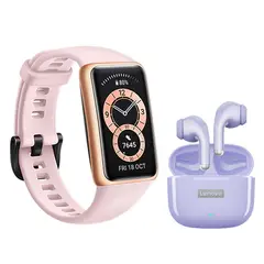 HUAWEI - Band 6 De Reloj Pulsera inteligente y Audífonos Lenovo LP40 Pro