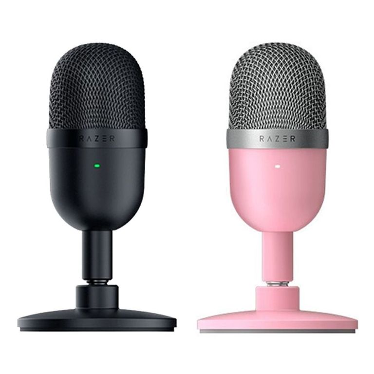 2Pcs Seiren Mini USB Streaming Microphone Streaming-Negro y Rosa