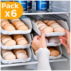 MINARI - Pack x6 Bandeja Organizador Porta Huevos Apilable P95