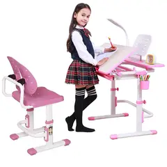 GENERICO - ERGOKID Escritorio Ergonómico para Niña Mesa Estudio Ajustable -Rosado