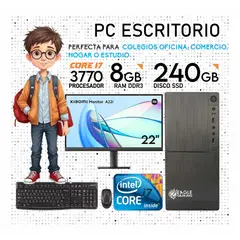 INTEL - Computadora Pc Core i7 3770 SSD 240GB RAM 8GB MONITOR DE 22