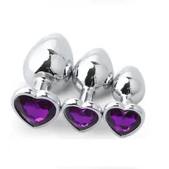 GENERICO - Plug Kits 3 De Metal Joya Forma Corazón