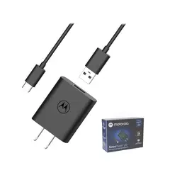 MOTOROLA - Cargador TurboPower 20W con Cable Tipo C Negro