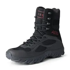 BLWOENS - Botas militares de alta calidad para hombre botines de combate-Negro