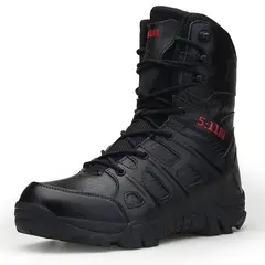 BLWOENS - Botas militares de alta calidad para hombre botines de combate-Negro