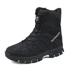 BLWOENS - Botas militares de alta calidad para hombre botines de combate-Negro