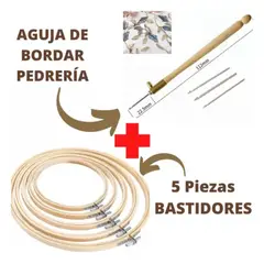 GENERICO - Set De Bordado Juego Bastidor Con Aguja Para Bordar Pedrería