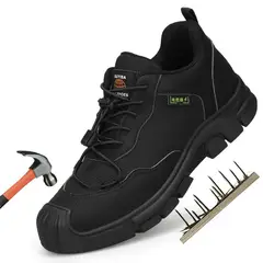 BLWOENS - Zapatos de Seguridad ligeros para hombres cómodos trabajo - Negro