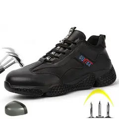 BLWOENS - Zapatos de Seguridad ligeros para hombres cómodos trabajo - Negro