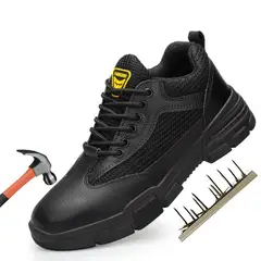 BLWOENS - Zapatos de Seguridad ligeros para hombres cómodos trabajo - Negro