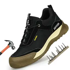 BLWOENS - Zapatos de Seguridad ligeros para hombres cómodos trabajo - Negro