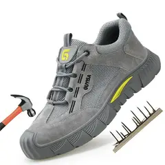 BLWOENS - Zapatos de Seguridad ligeros para hombres cómodos trabajo - Gris