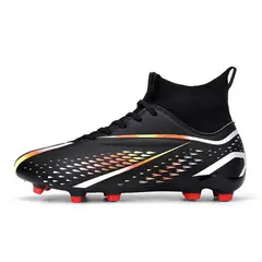 BLWOENS - Zapatos de futbol AG suela de goma para hombre y Mujeres-Negro