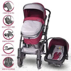 EBABY - Coche Para Bebe Travel System «TAINY DELUXE» Red