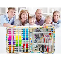 GENERICO - Set de Costura Hilos y Accesorios con Organizador Rosado