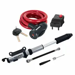 TRUPER - Kit Cadena para bicicleta con Mini Inflador 75 Psi