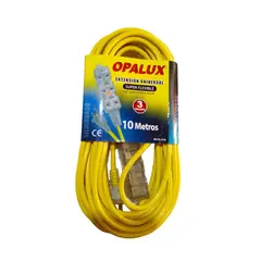 OPALUX - Extensión Vulcanizada para CASA OFICINA 10 Metros 3 Tomas