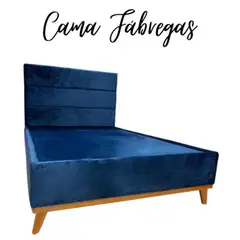 GENERICO - Cama Fábregas - Azul Oscuro 2 Plazas
